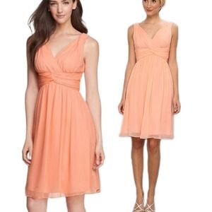Donna Morgan Peach Silk Chiffon Dress
